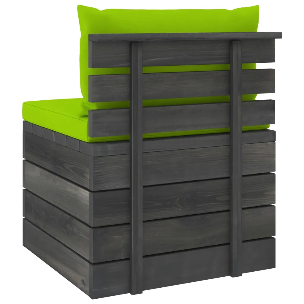 Set Divani da Giardino su Pallet 2 pz | Set Salotto da Giardino con Cuscini Massello Pino