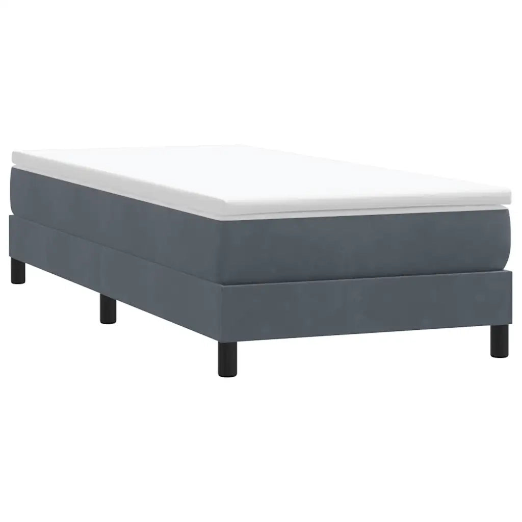 Giroletto a Molle senza Materasso-Struttura Letto Grigio Scuro 90x210cm Velluto