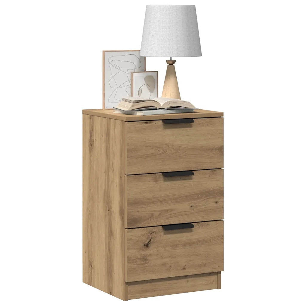 Comodino | Armadio da Notte | Mobiletto da notte Rovere Artigianale 40x36x65 cm in Legno Multistrato