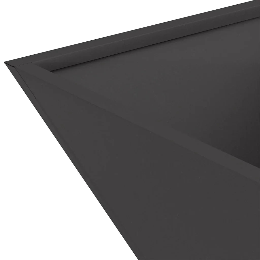 Fioriera da giardino trapezoidale moderna 35 x 35 x 15 cm in acciaio laminato a freddo nero codice 02_0052354.