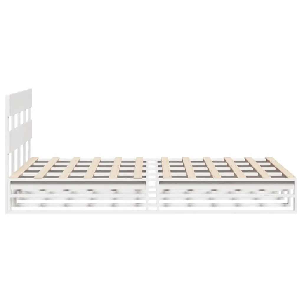 Letto senza Materasso Bianco 150x200 cm Legno Massello di Pino
