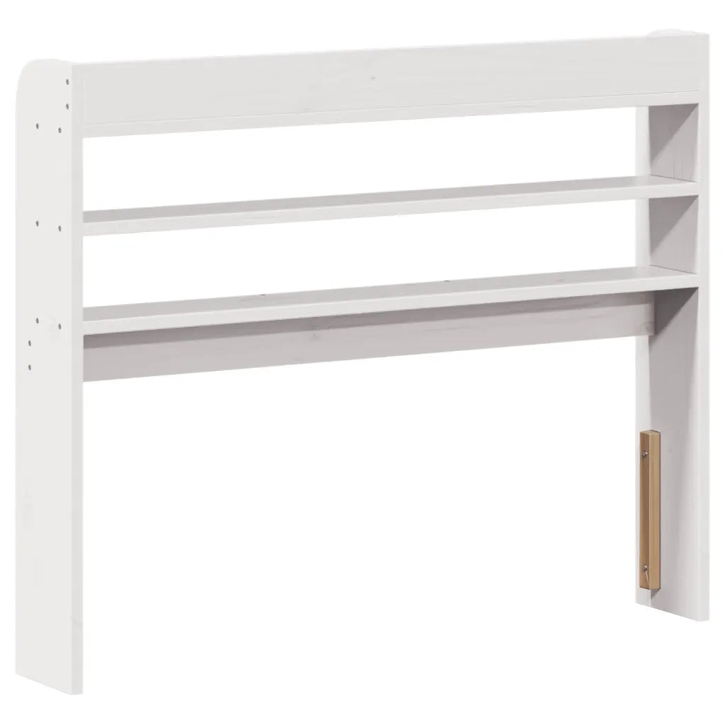 Testiera con Ripiani-Testata contenitore Bianca 75 cm in Legno Massello di Pino 969474