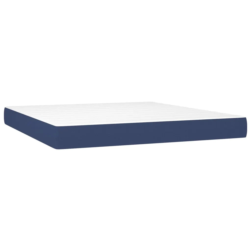 Letto a Molle con Materasso e LED Blu 180x200 cm in Tessuto 3133819
