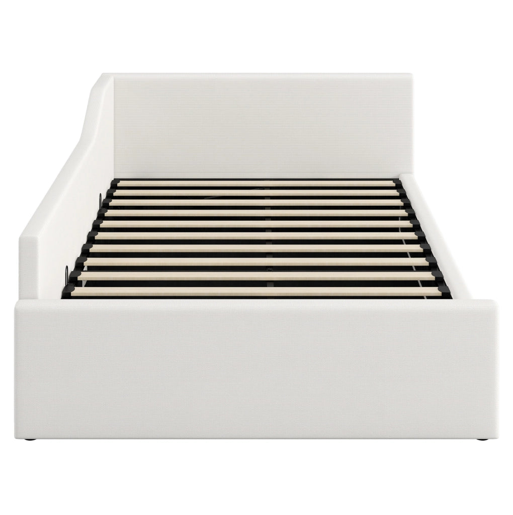 Letto da giorno imbottito 140x200 cm con contenitore; beige