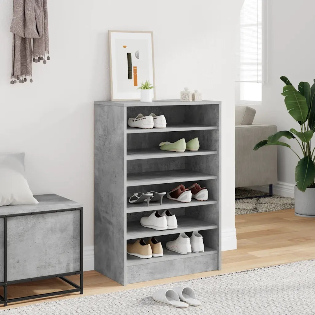 Scarpiera-Scaffale per scarpe Grigio Cemento 60x35x92 cm in Truciolato 607914