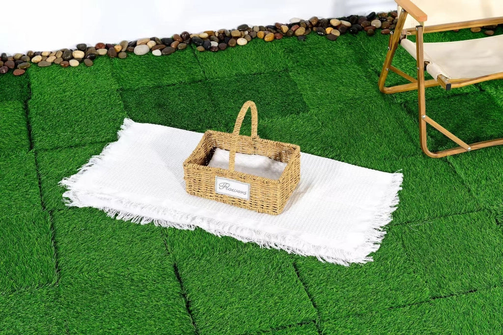 Piastrelle Erba Artificiale Interlocking 36 pezzi ¨C MINIMAL ¨C Verde, 30x30 cm, Balcone/Giardino