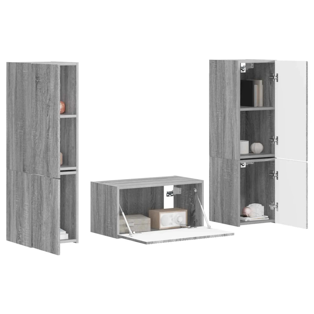 Set mobile TV 5 pz | Armadietto TV | Mobile Porta TV Grigio Sonoma Legno multistrato