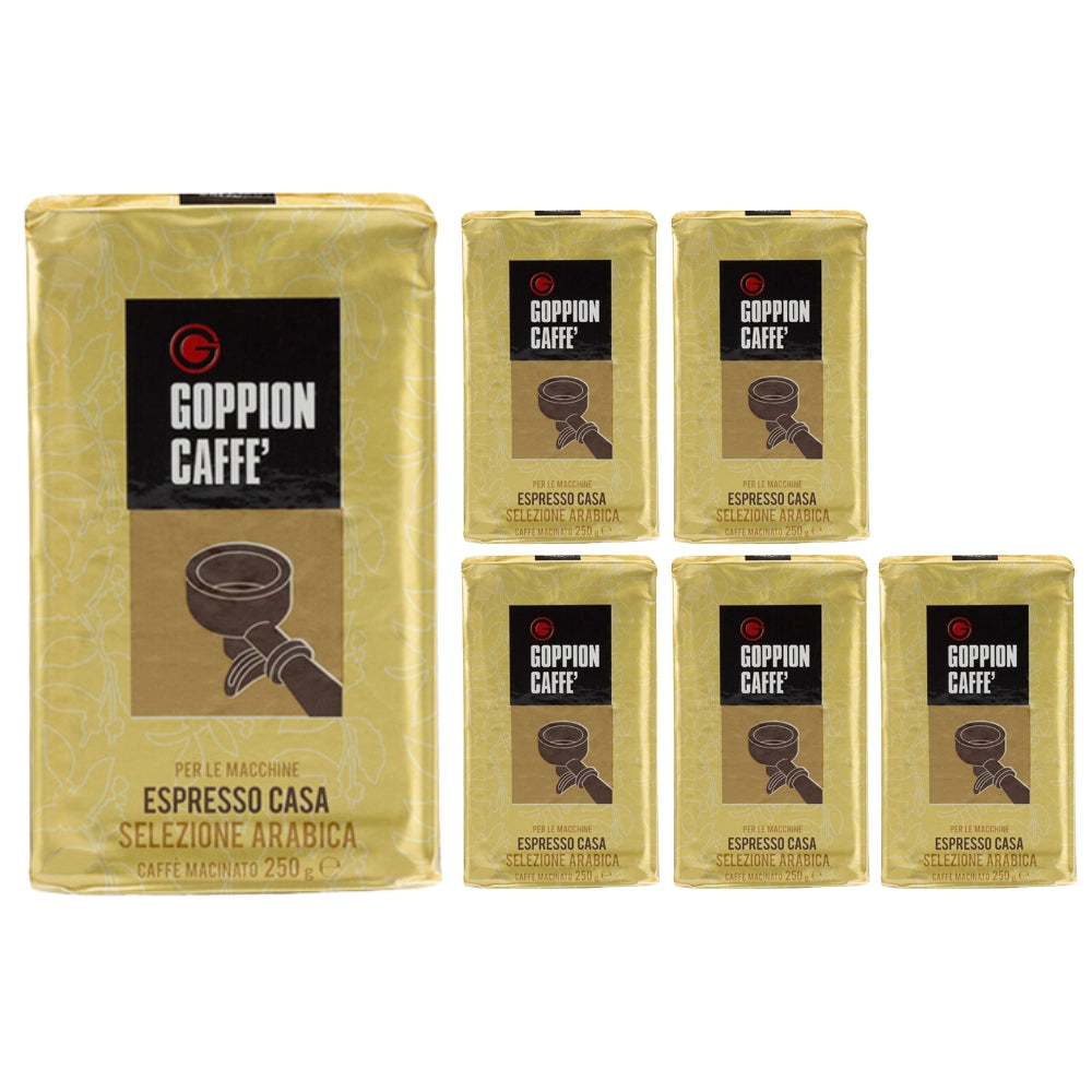 Goppion qualita oro caffe selezione arabica macinato 6 confezioni da 250 grammi