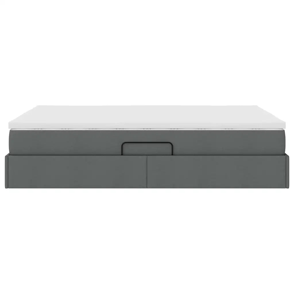 Letto con contenitore e materasso Grigio scuro 140 x 190 cm 3370225