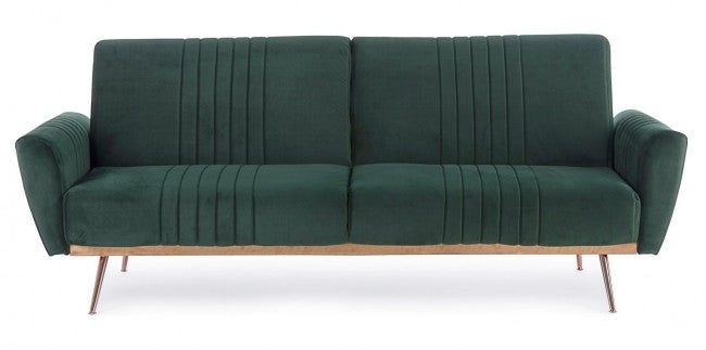 Divano Letto Johnny Velluto Verde Scuro in Velluto