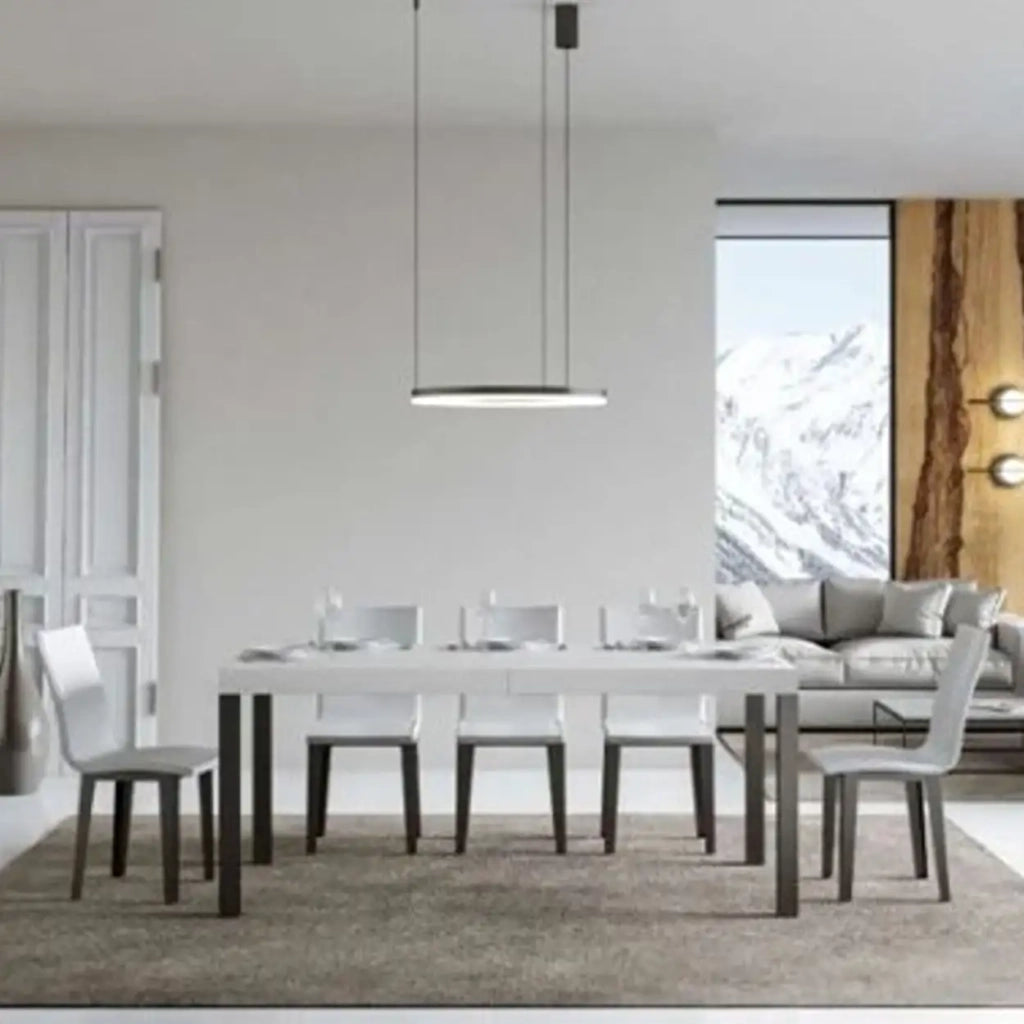 Tavolo allungabile 160/420x90 cm Everyday Premium colore bianco frassino gambe antracite