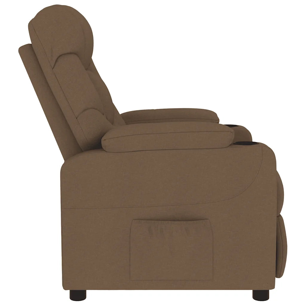Poltrona Massaggiante Marrone in Tessuto 339096
