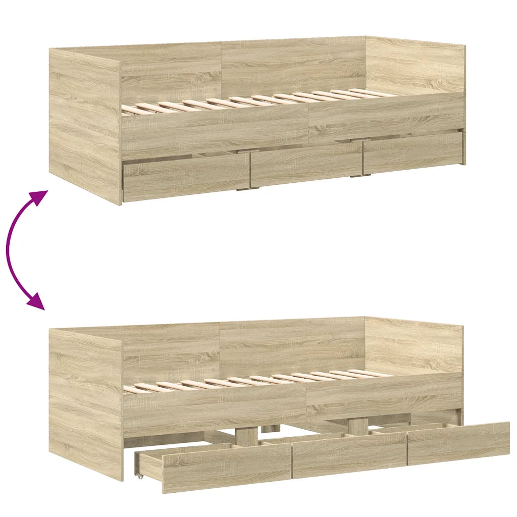 Divano Letto con Cassetti senza Materasso-Sofa Letto-Daybed 75x190 cm 406988