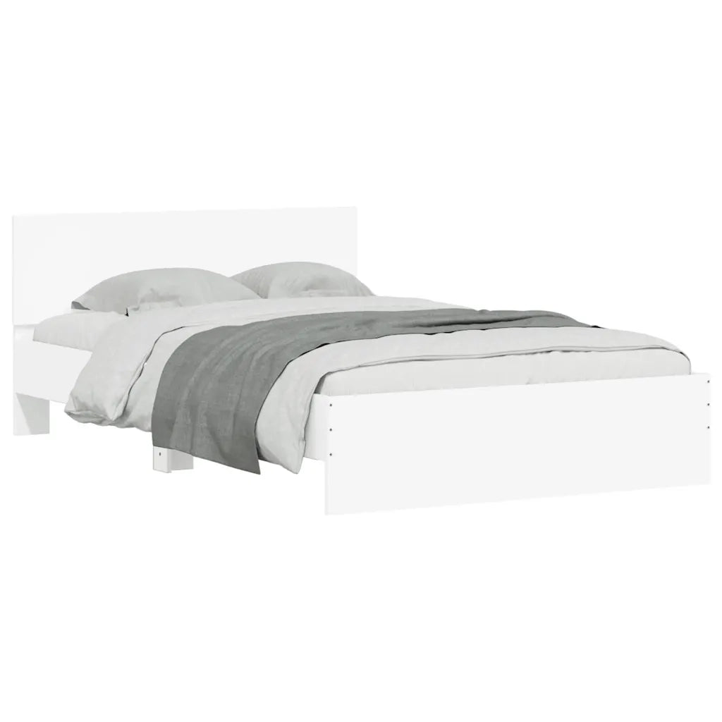 Giroletto con Testiera e LED-Struttura Letto con testiera Bianco 120x190 cm