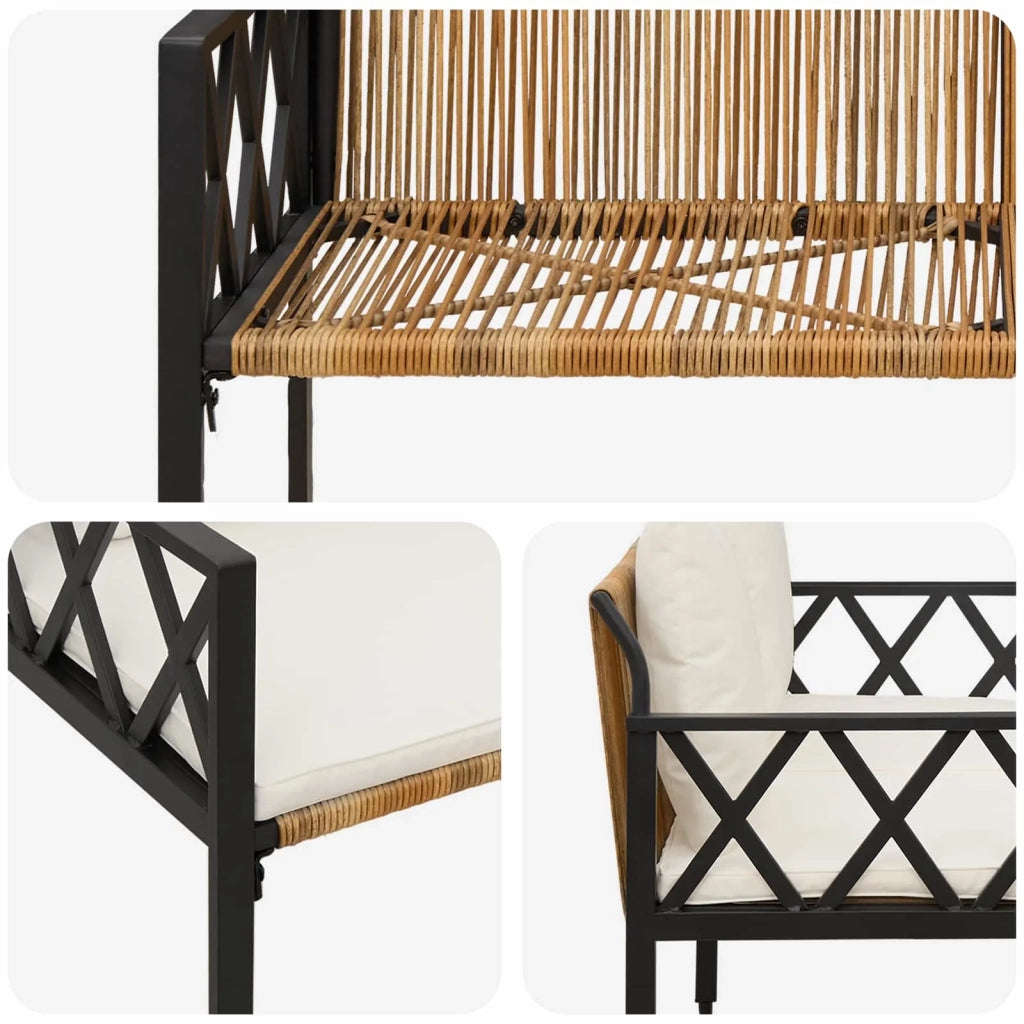 Panchine da esterno 2 -Seater 116 x 56 x 75 cm polyrattan 42025354