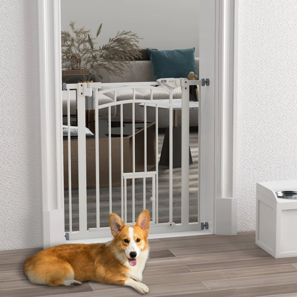Cancellino per Cani taglia Piccola e Media 74-80x76 cm in Acciaio e PA Bianco