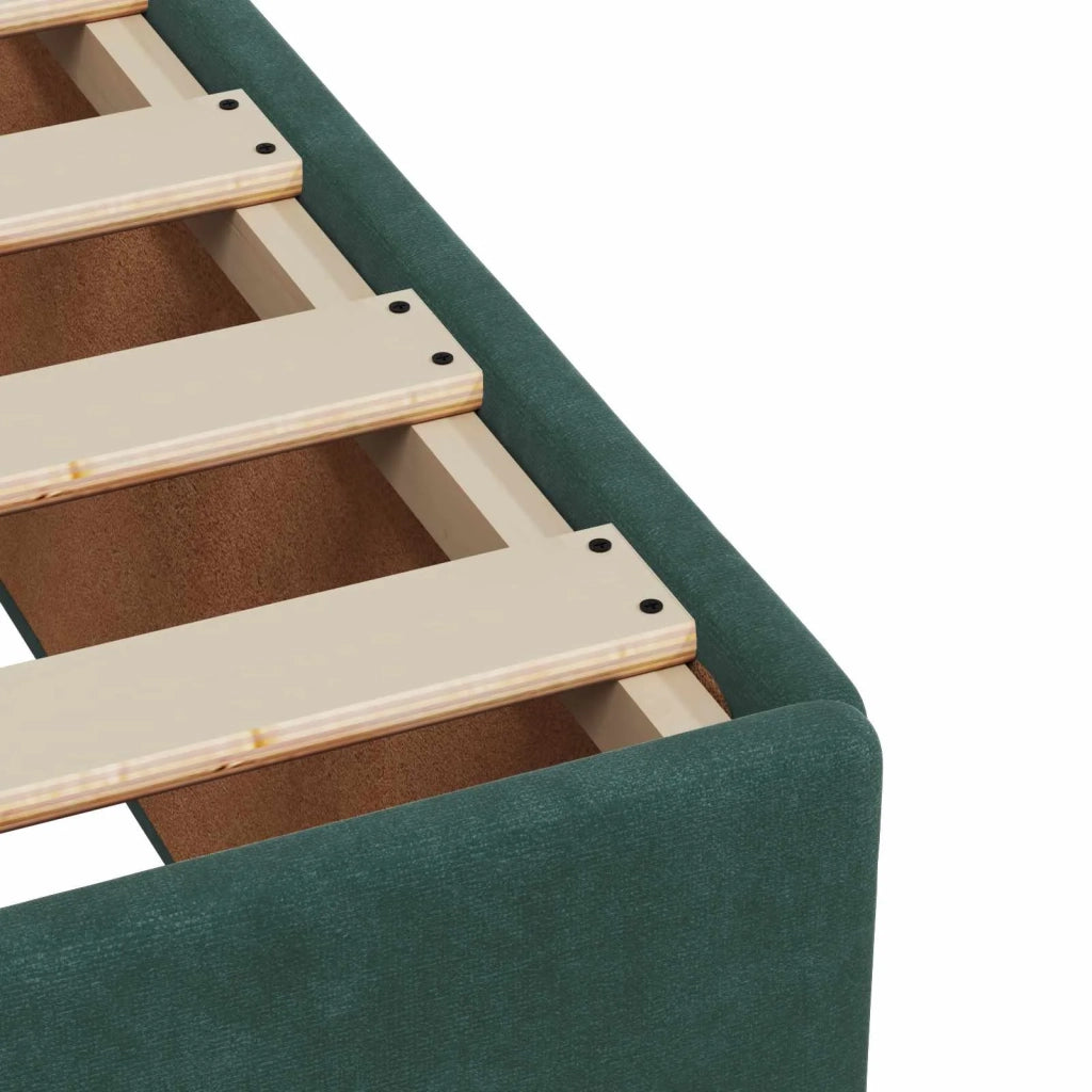 Letto box spring con materasso Verde Scuro 140 x 200 cm Velluto 3450725