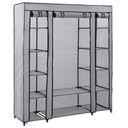 Armadio con Scomparti e Aste Grigio 150x45x176 cm in Tessuto 282436