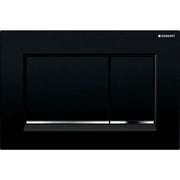 PLACCA DI COMANDO SIGMA 30 DOPPIO TASTO NERO CROMO NERO GEBERIT