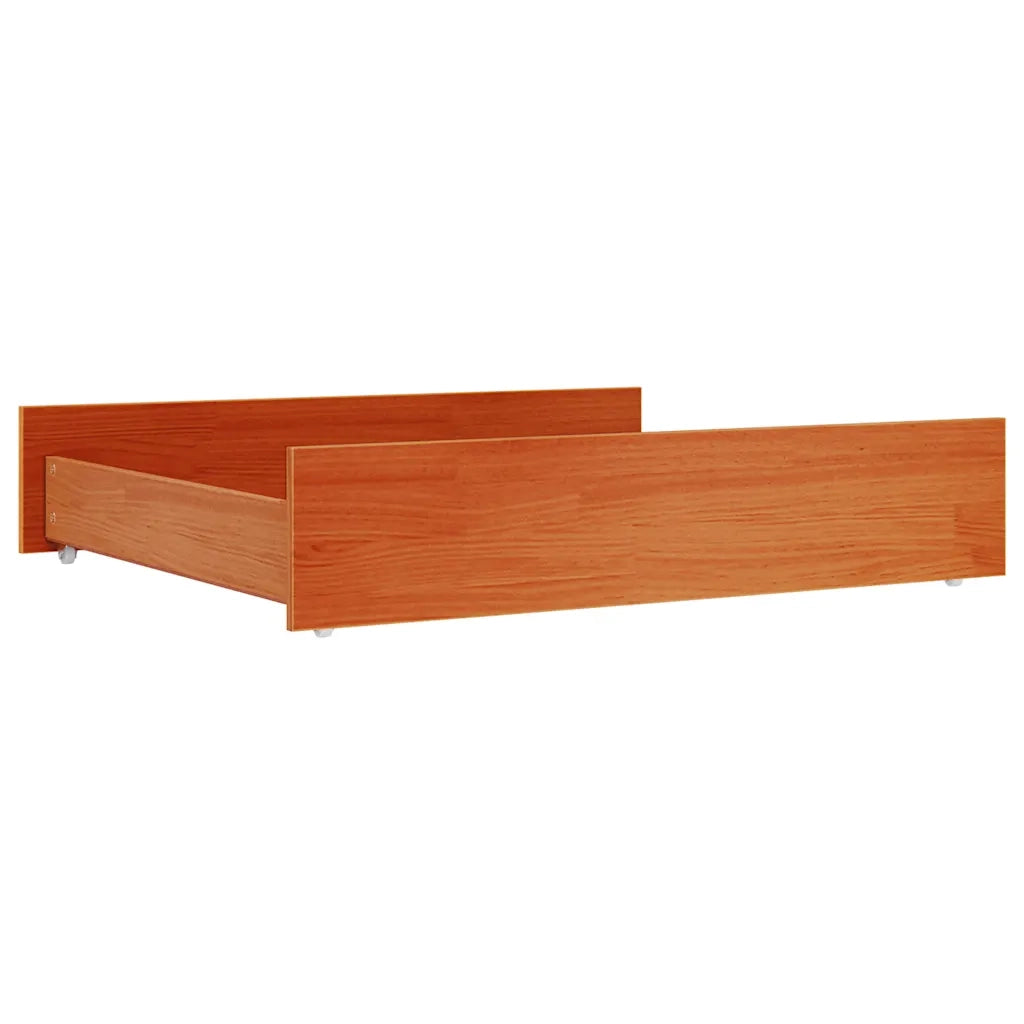 Cassetti per Letto 2 pz Marrone Cera in Legno Massello di Pino CFW3187680