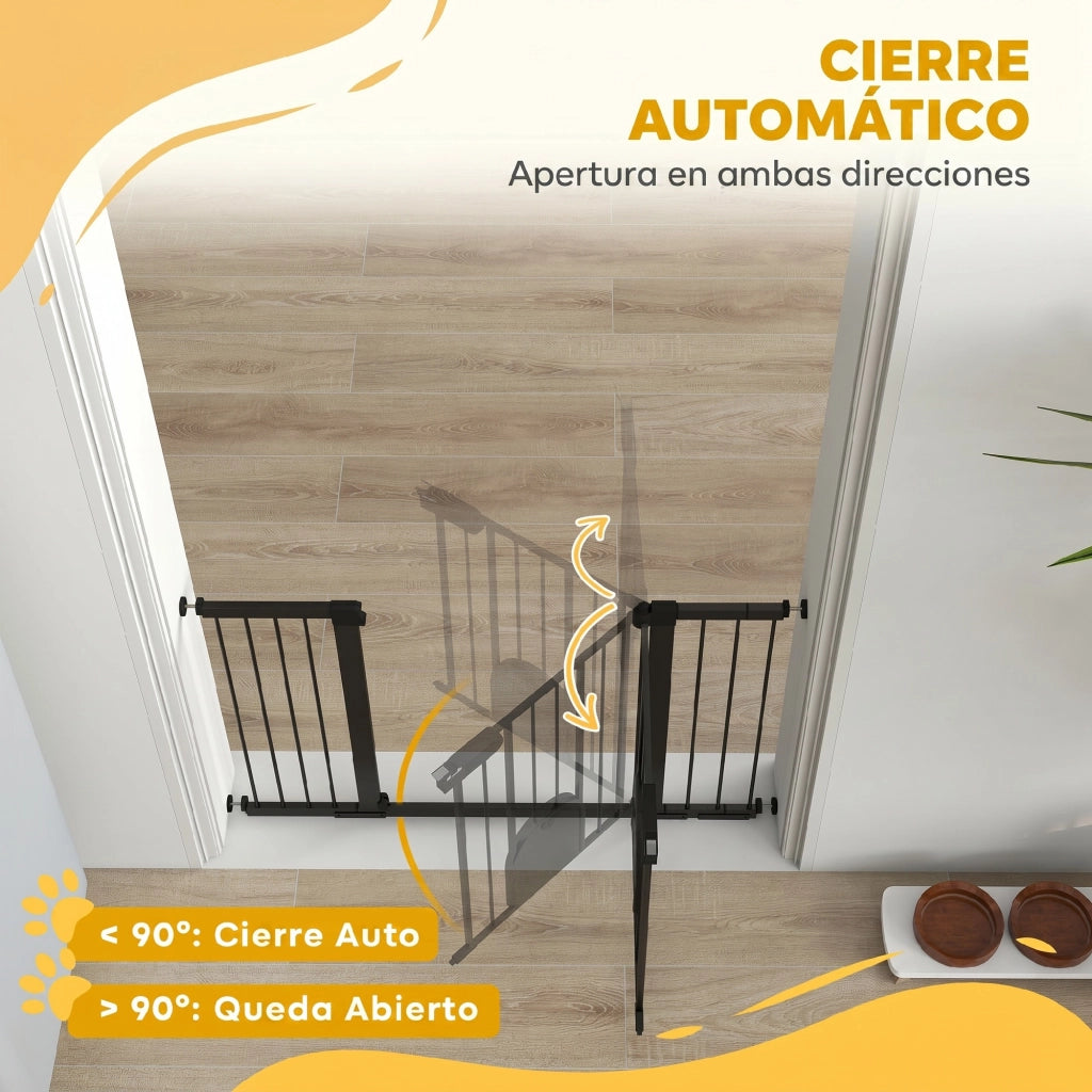 Barriera di Sicurezza per Cani con Porta ¨C Zephmum ¨C Nero 75-131 cm