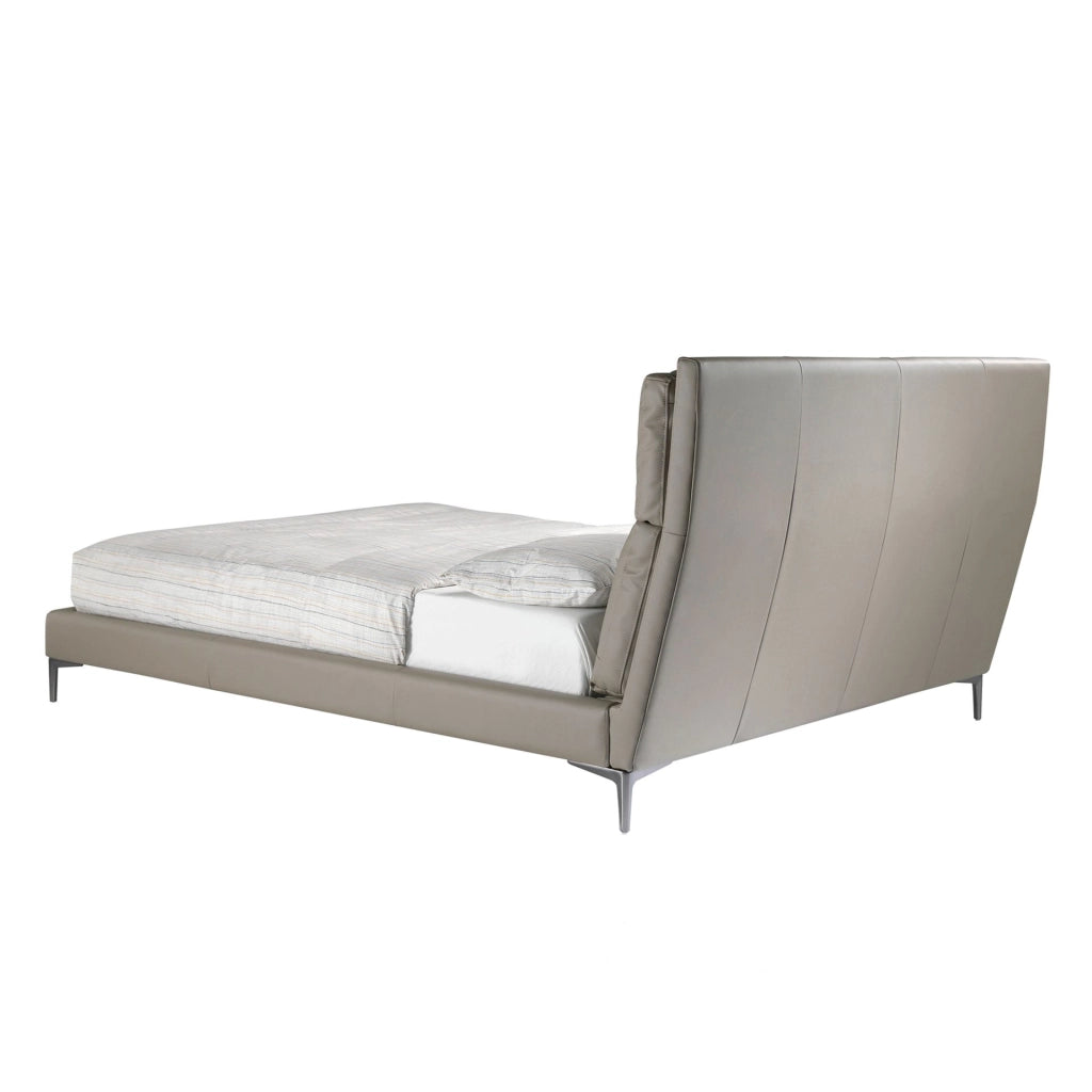 Letto in similpelle color visone