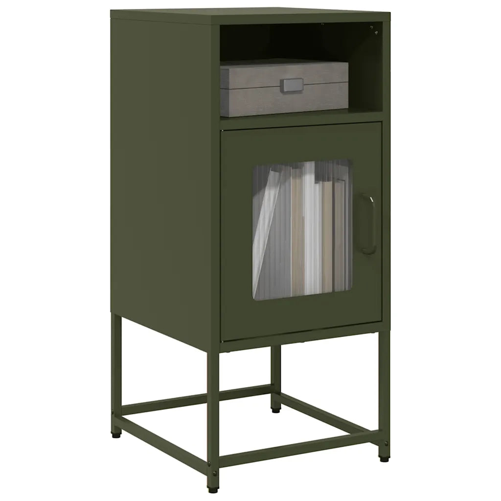 Comodino Verde Oliva 36x39x78 cm in Acciaio Laminato a Freddo 853414