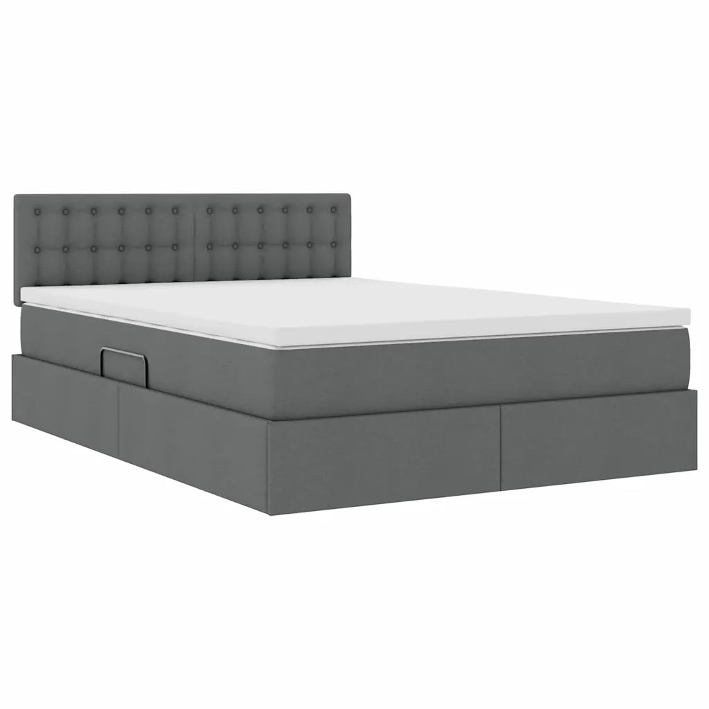 Letto con contenitore e materasso Grigio scuro 140 x 190 cm 3370633