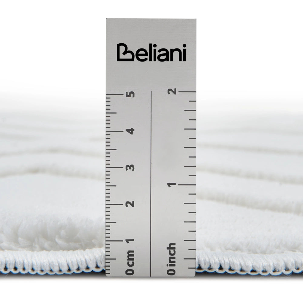 Tappeto da Soggiorno Bianco Sporco Jacquard 80 x 230 cm a Pelo Corto Rettangolare in Poliestere con Retro Antiscivolo Stile Moderno
