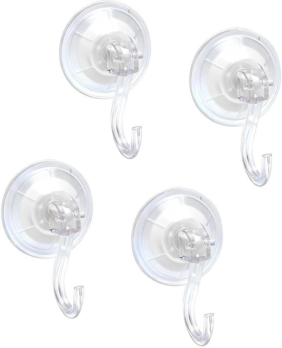 Set di Zughi di 4 pezzi - Extra Resistenti - Riciclabili - Per Superfici Liscie - Fino a 5 kg - PVC Translucido - Materiale Plastico