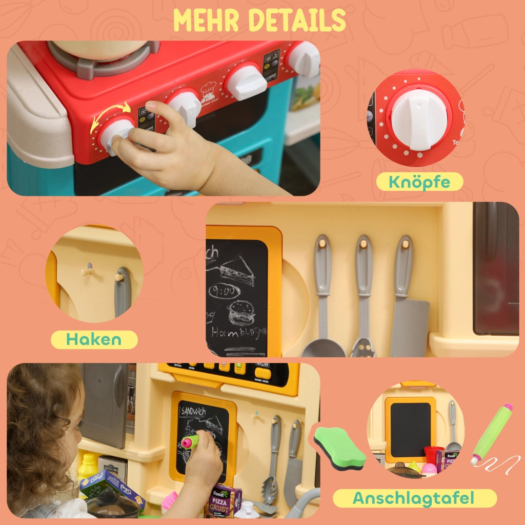 Cucina Giocattolo per Bambini ¨C Minimal ¨C Verde, Plastica, 85 Pezzi