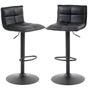 Sgabello da Bar Regolabile ¨C Xylo ¨C Set 2 Pezzi Seduta Girevole PU Nero 44x45x85-106cm