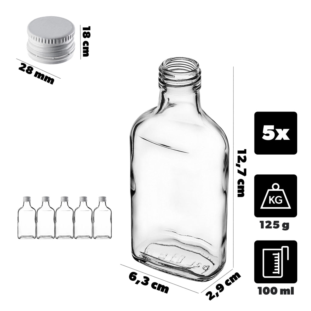 KADAX Butelka piersiówka 200ml BUT200 z zakrętką b