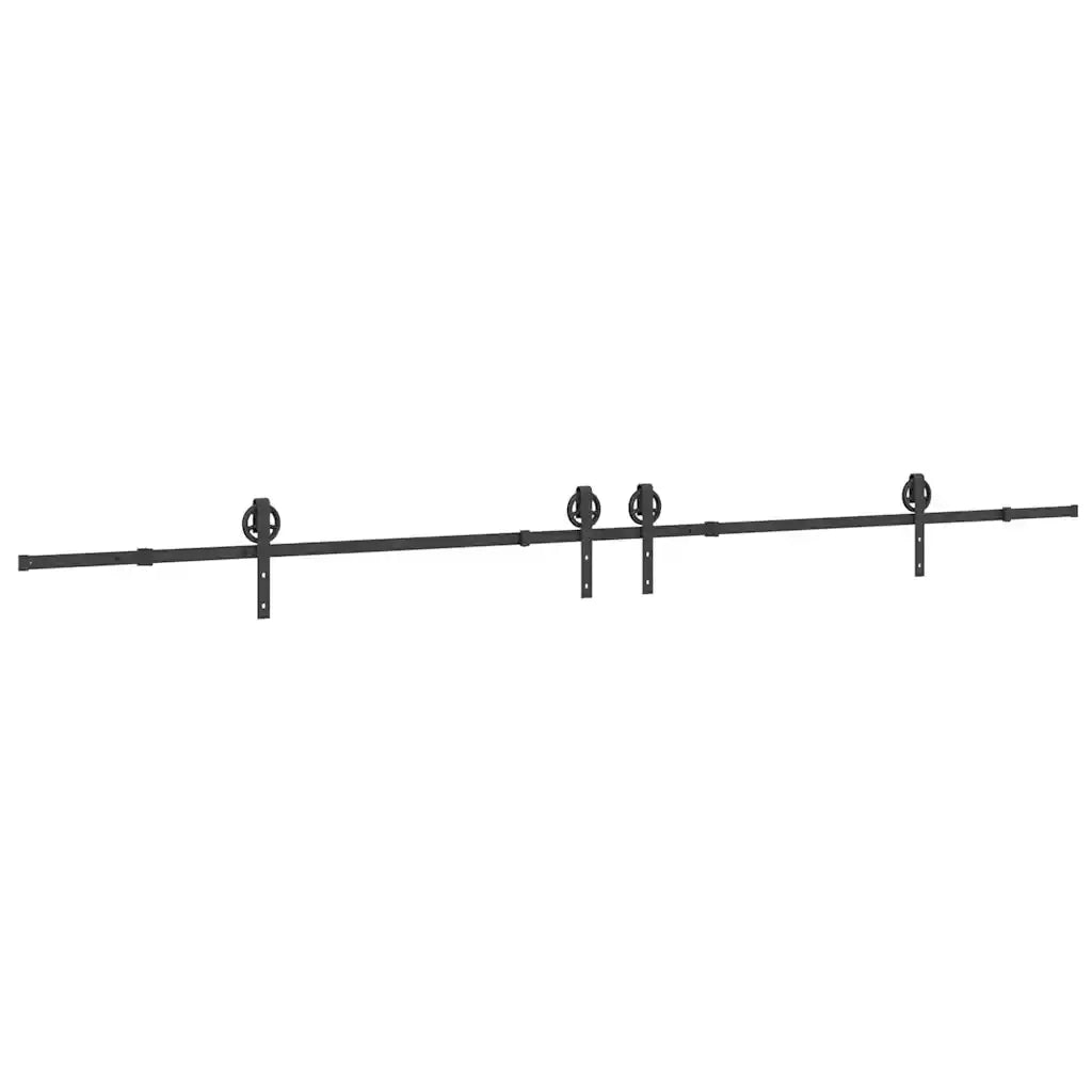 Kit di Binari per Porte Scorrevoli 400 cm Acciaio Nero CFW7558065