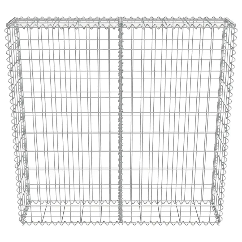 Gabbione con Copertura in Acciaio Zincato 100x20x100 cm