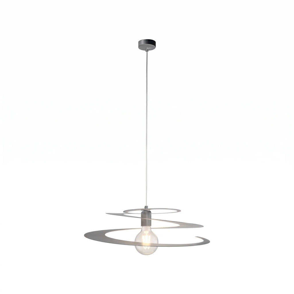 Sospensione Spring 1 Luce Grigia Altezza Regolabile Luceart Design