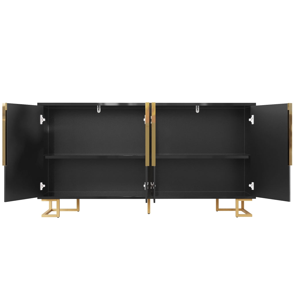 SIDEBOARD 152x40x75 cm Nero in MDF con 2 ante