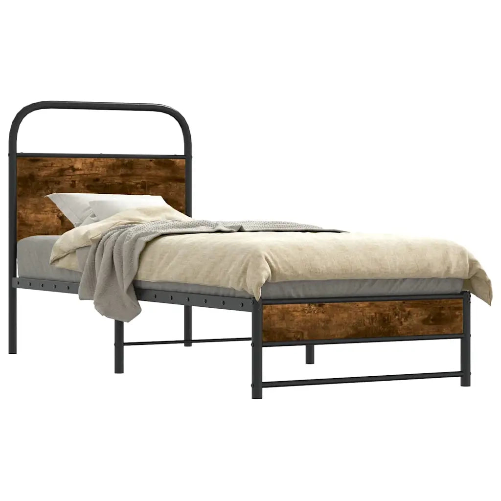 Giroletto senza Materasso-Struttura Letto Rovere Fumo 75x190 cm in Truciolato 454543