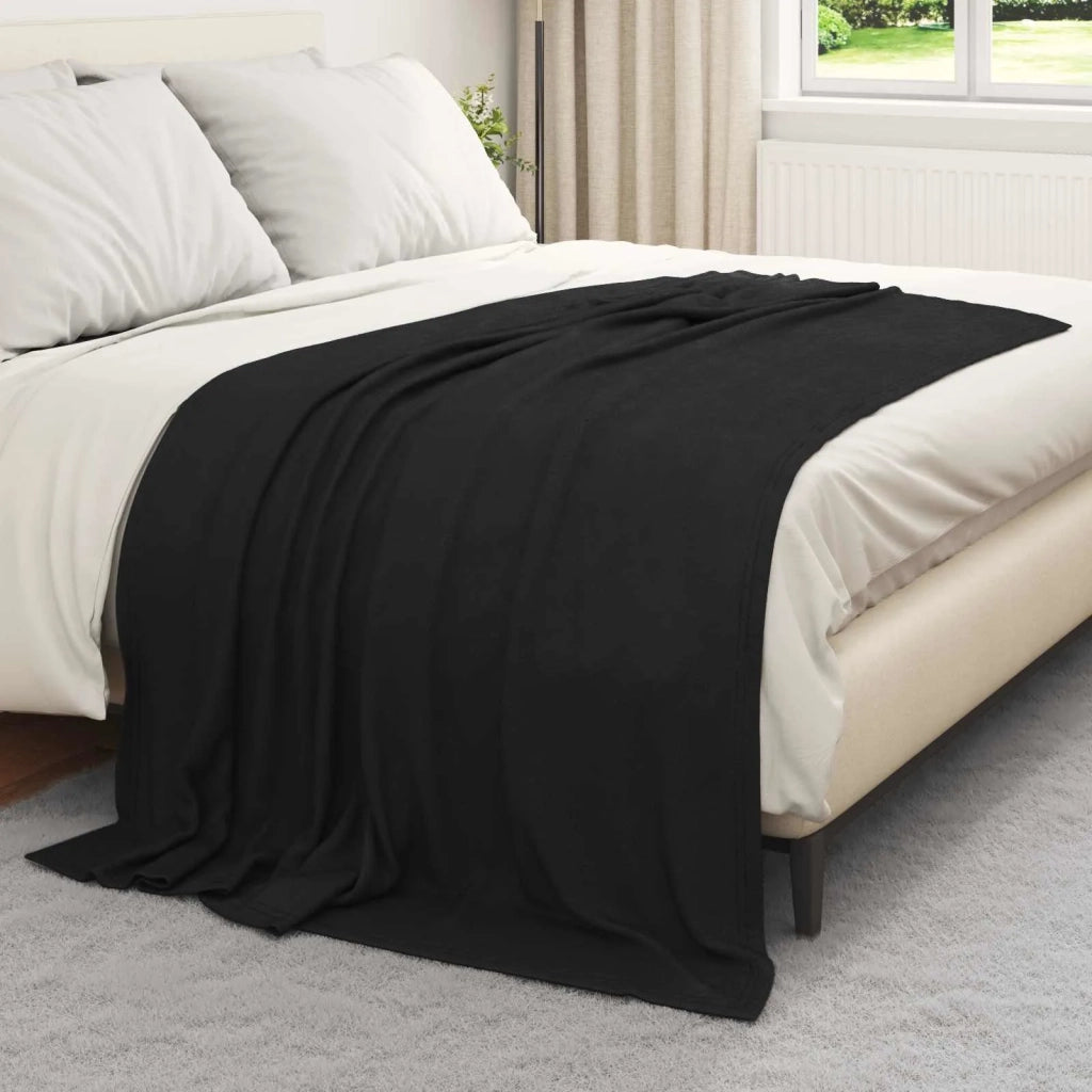 Coperte da Pile 24 pz Nero 200 x 150 cm Panno