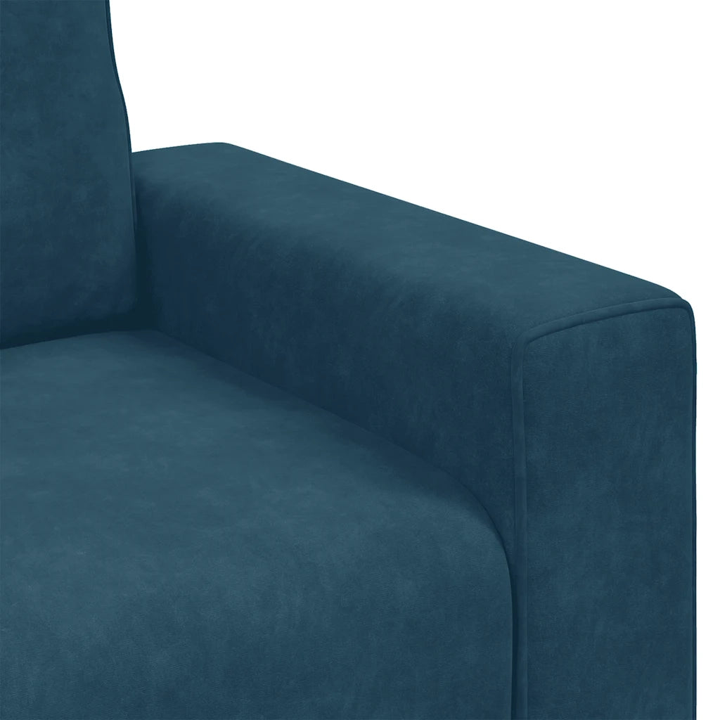 Divano-Poltrona-Sofa Relax-Divanetto Sedia Blu 60 cm Velluto 320055