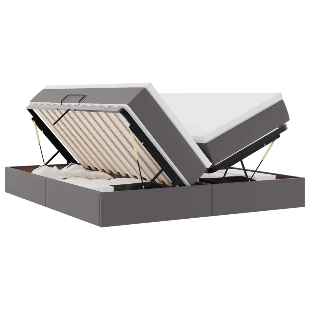 Letto con contenitore e materasso Grigio 180 x 200 cm 3370343