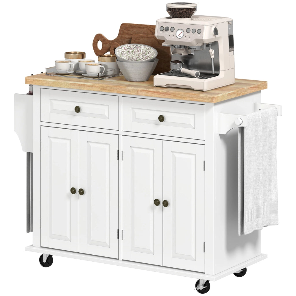 Carrello da cucina con cassetti e scaffali portabottiglie ¨C Xylo ¨C MDF bianco legno hevea