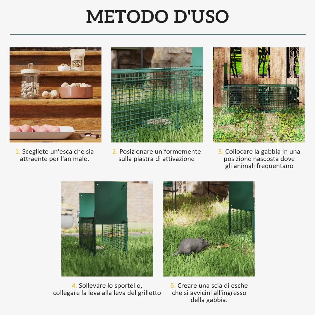 Trappola per Animali Vivi ¨C Minimal ¨C Verde Scuro 60x18x20cm
