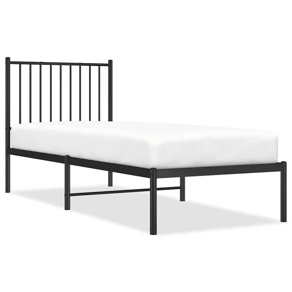 Giroletto con Testiera-Struttura Letto con testiera in Metallo Nero 80x200 cm 722431