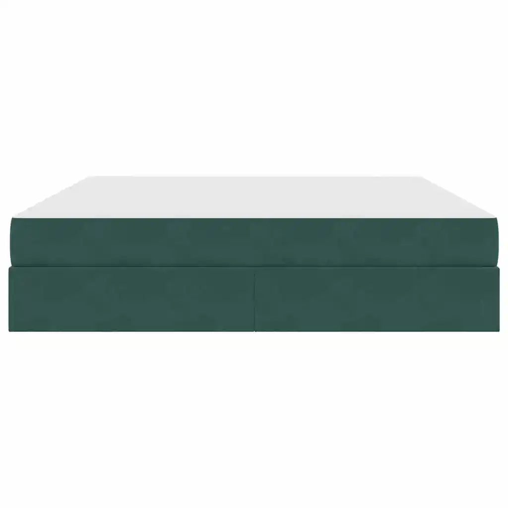Letto con contenitore e materasso Verde Scuro 160 x 200 cm