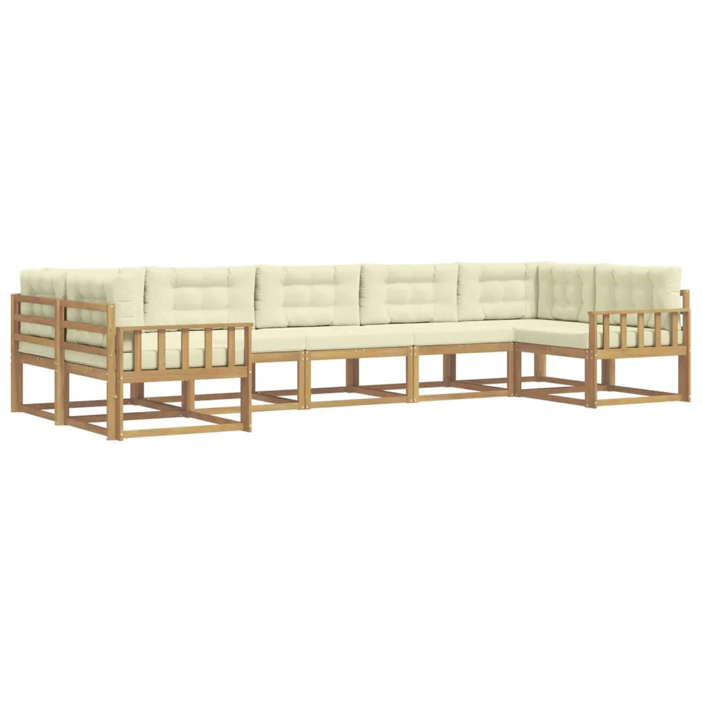 Set di divani da esterno 7 pz Bianco e Crema 3386964