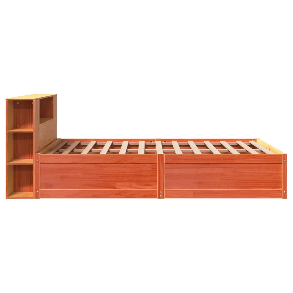 Letto senza Materasso-Struttura Letto Marrone Cera 135x190 cm in Legno di Pino 911599