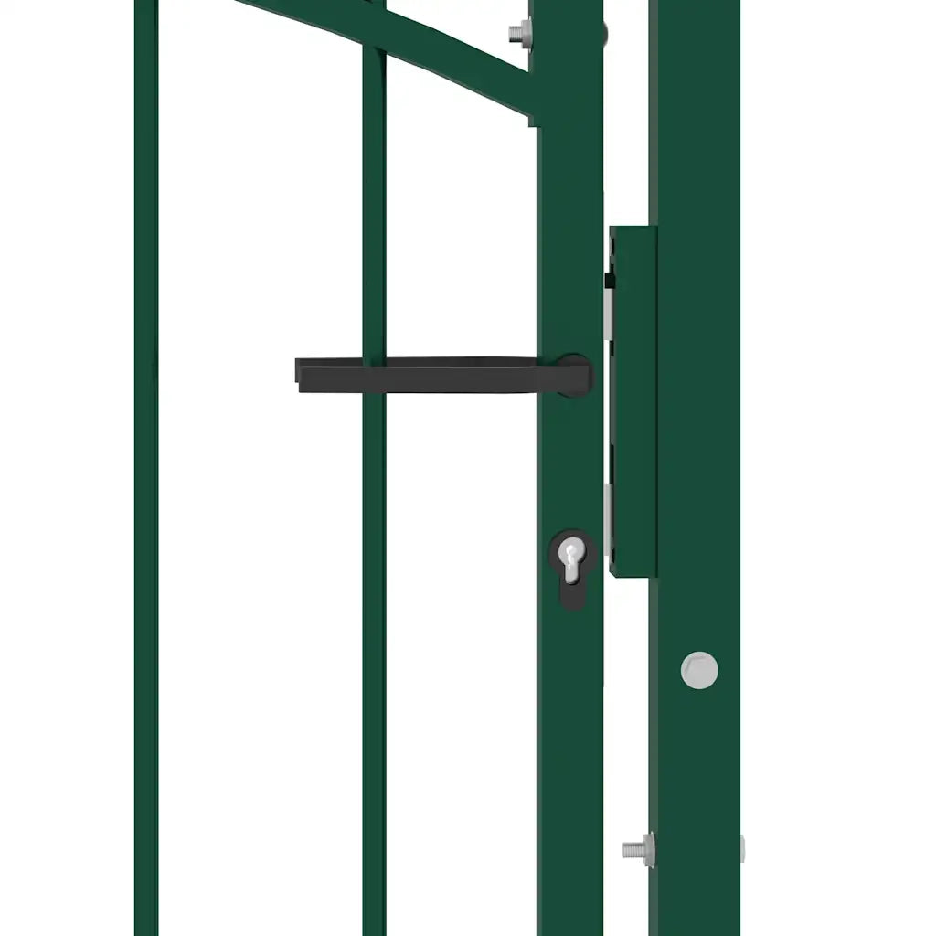Cancello per recinzione Emmen con parte superiore ad arco in acciaio 100x106 cm verde 146365