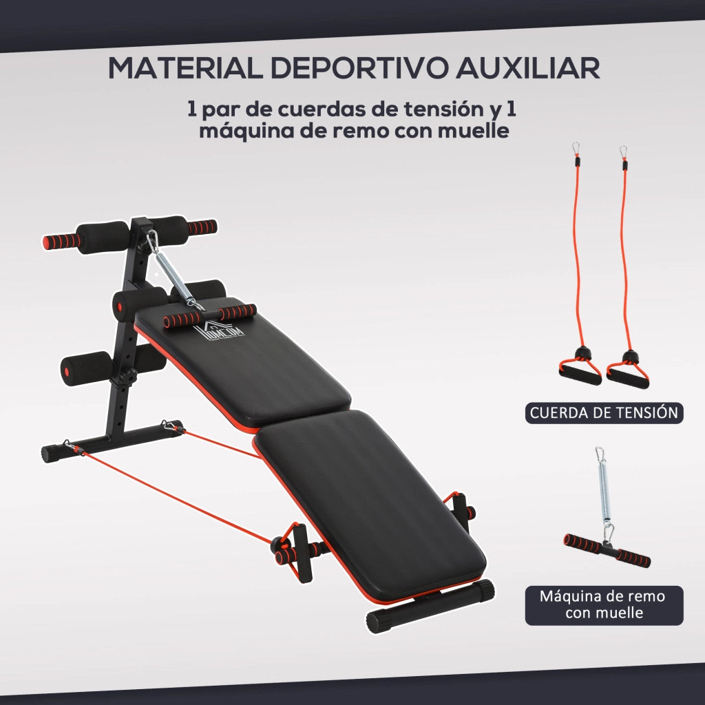 Sgabello da Palestra Regolabile in Altezza ¨C Zephmum ¨C Nero 137x51x50-66 cm