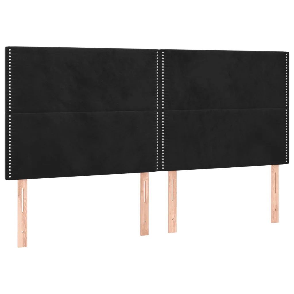 Letto matrimoniale | Letto per adulti | Giroletto senza Materasso Nero 200x200 cm in Velluto